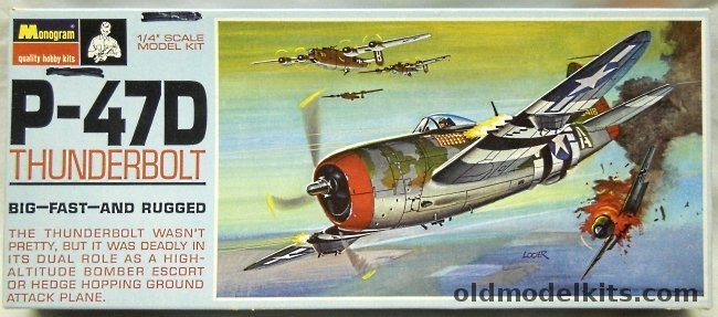 Monogram 1/48 P-47D Thunderbolt - Gabreski or RAF - Blue Box  Issue, PA187-150 plastic model kit